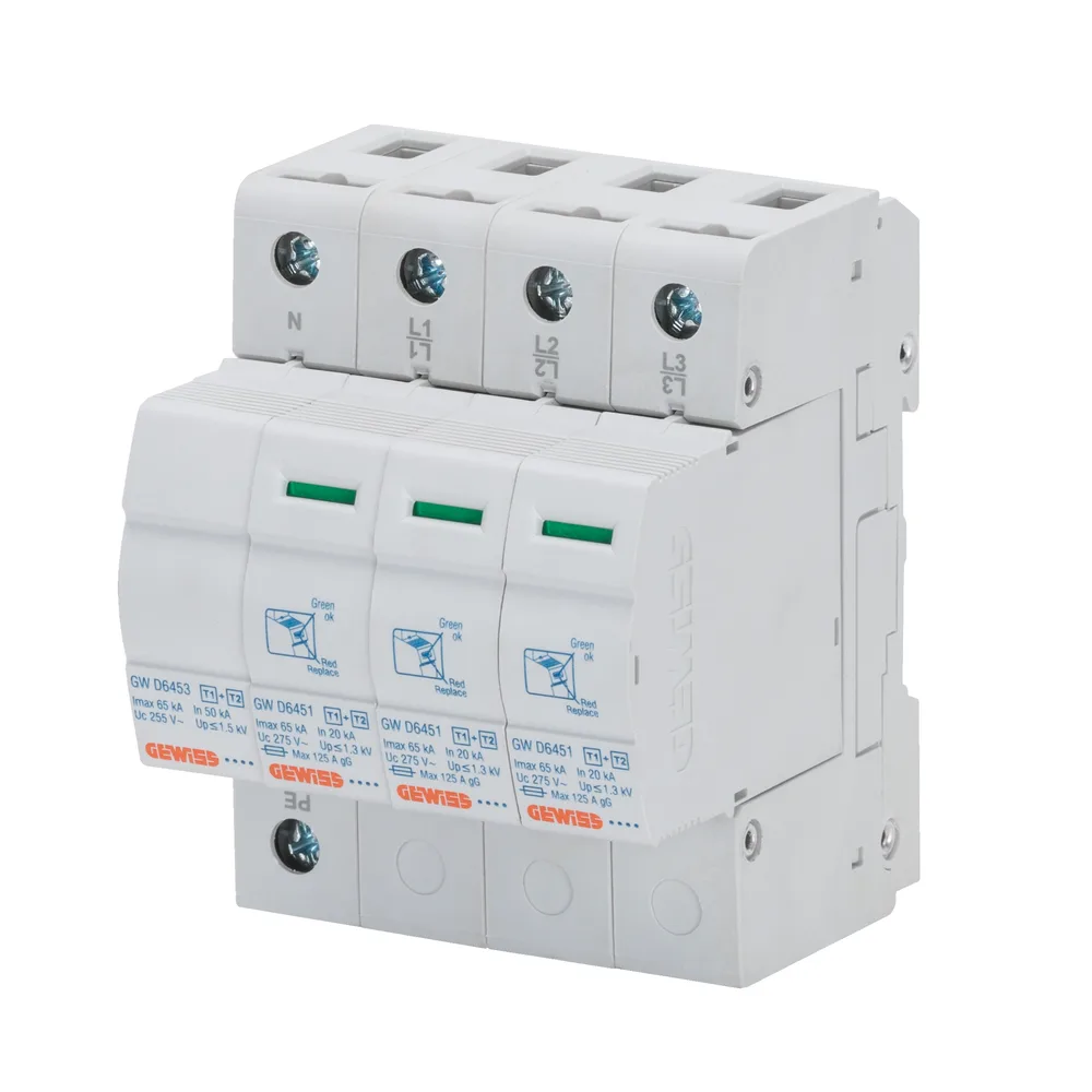 Mbrojtës mbitensioni SPD 3P+N 12.5kA — Tip 1+2